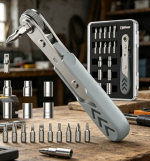 Right Angle Ratchet Screwdriver Set 36 Tooth Bearing Steel Low Profile Tool - Image 2