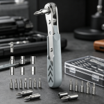 Right Angle Ratchet Screwdriver Set 36 Tooth Bearing Steel Low Profile Tool