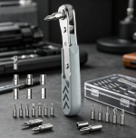 Right Angle Ratchet Screwdriver Set 36 Tooth Bearing Steel Low Profile Tool